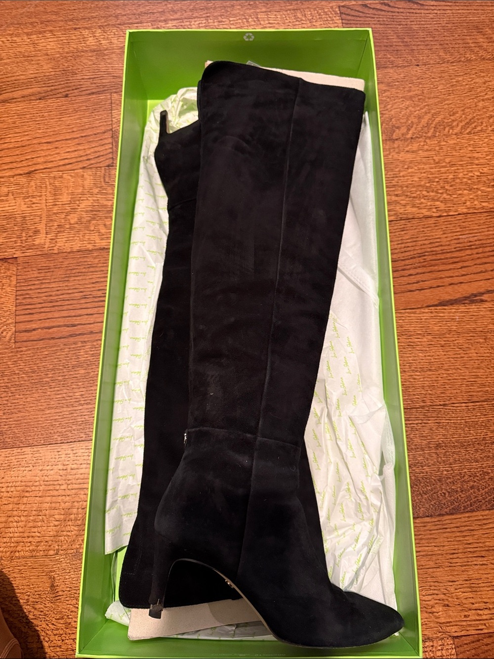 Sam Edelman black Ursula knee high suede boots